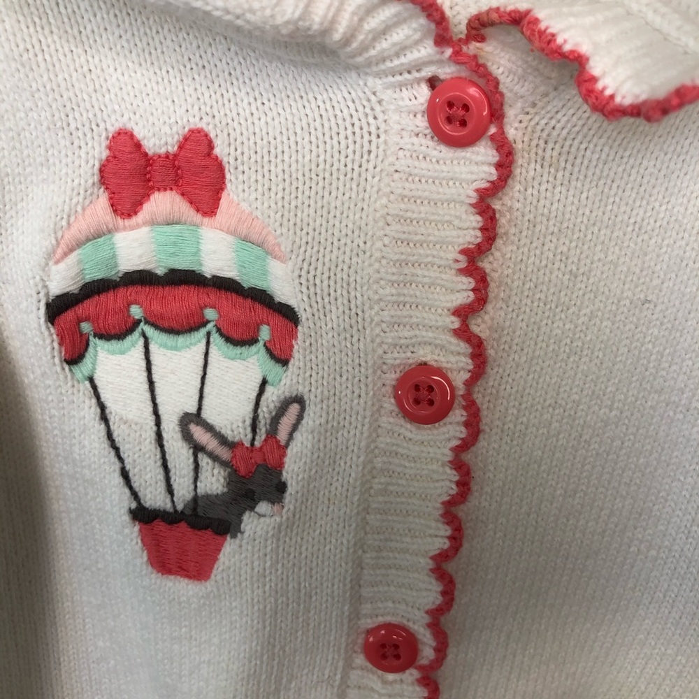 Gymboree Easter Bunny Button down Sweater Shrug Jacket Top 12-18 Months - Picture 4 of 7